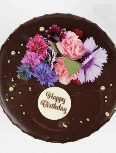 Happy Birthday Plaque - White 40 mm #2 - Click Image to Close